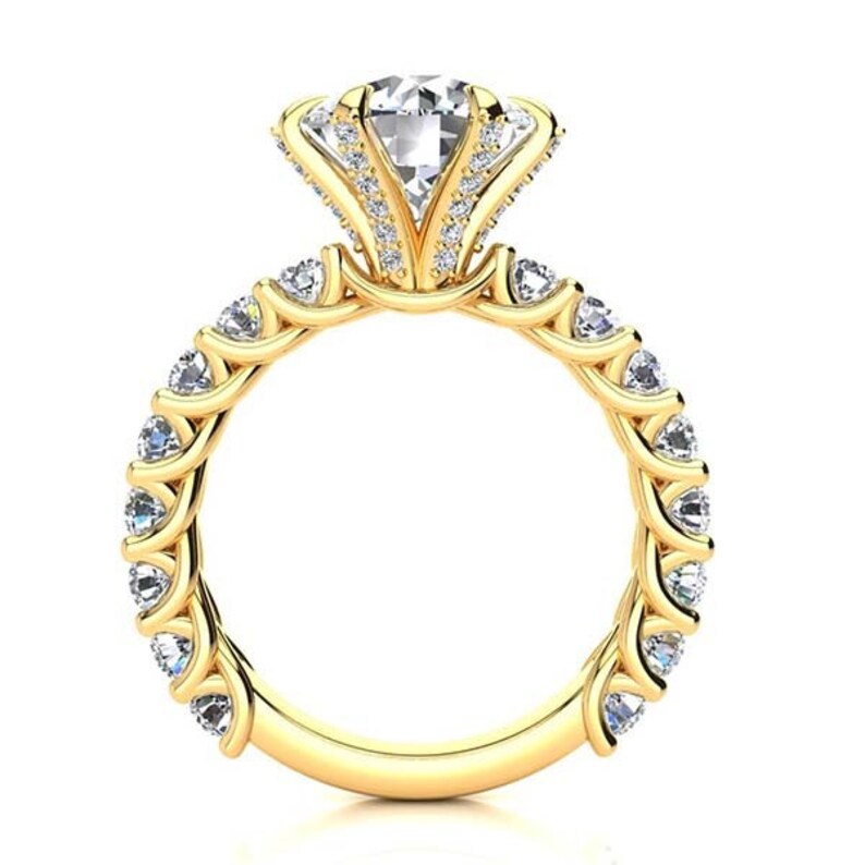 Six Prong Round Moissanite Engagement Ring