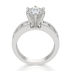 iiAthena Round Cut Channel Setting Moissanite Engagement Ring