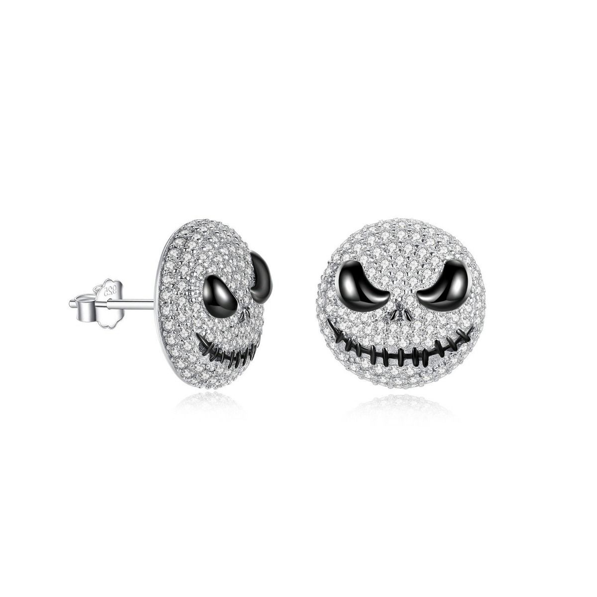 Two Ways Wear Halloween Skull Earrings In Sterling Silver
