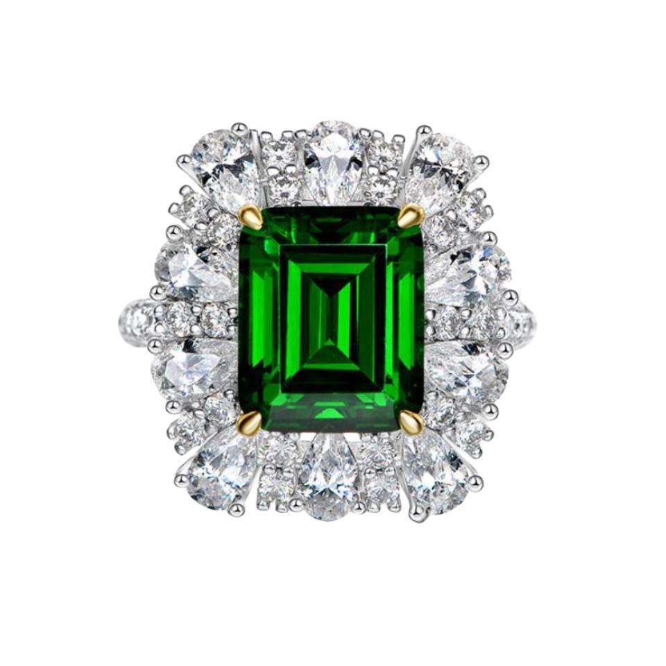 iiAthena Halo Emerald Engagement Ring