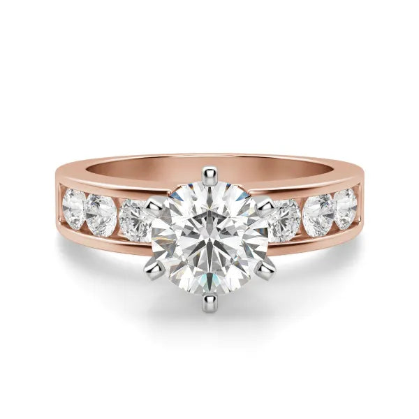 iiAthena Channel Setting Round Moissanite Engagement Ring