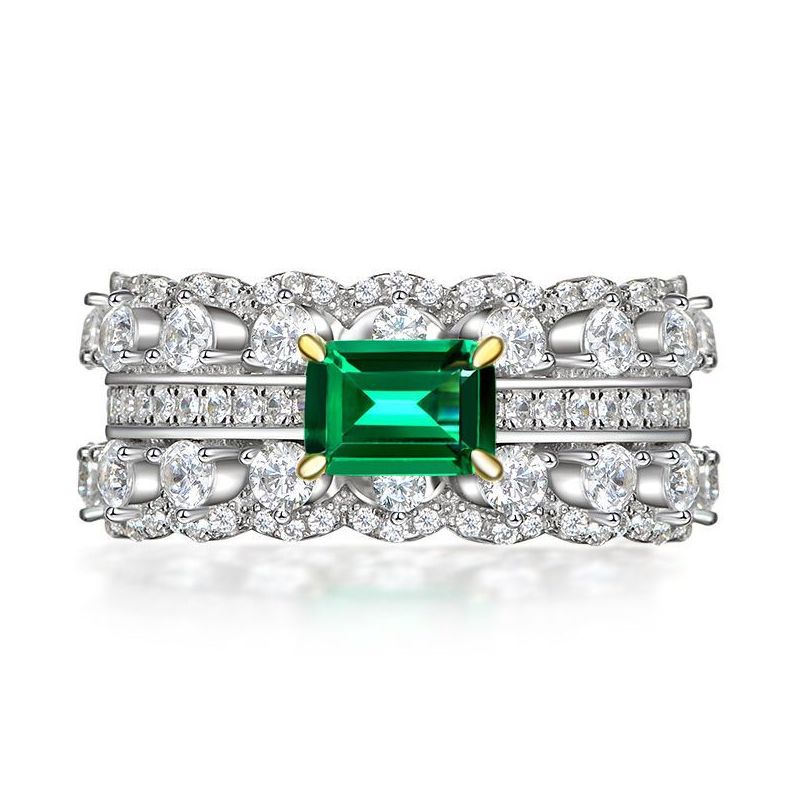 iiAthena Vintage Emerald Engagement Ring