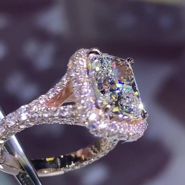 iiAthena Halo Radiant Cut Moissanite Engagement Ring