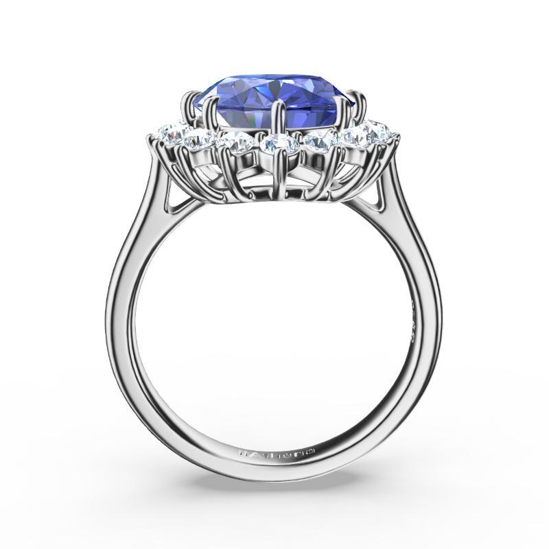 iiAthena Halo Oval Cut Sapphire Engagement Ring