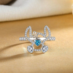 iiAthena Blue Heart Koala Sterling Silver Ring