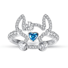 iiAthena Blue Heart Koala Sterling Silver Ring
