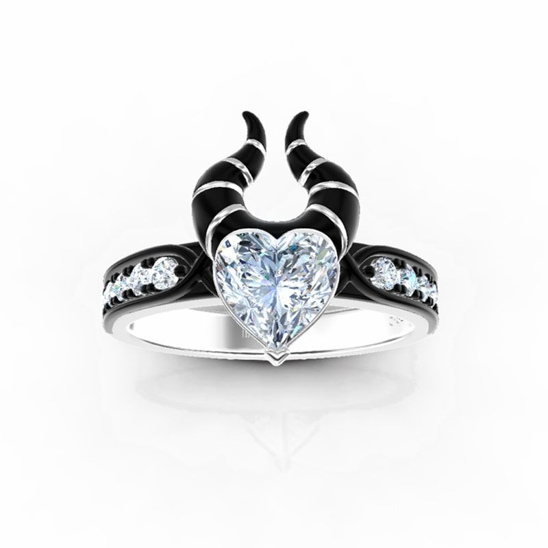 My Godmother Heart Shaped Moissanite Sterling Silver Ring