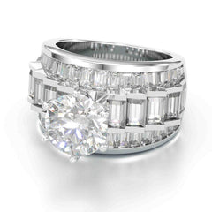 Vintage Round Moissanite Engagement Ring