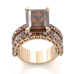 iiAthena 8.47CT Radiant Cut Chocolate Engagement Ring
