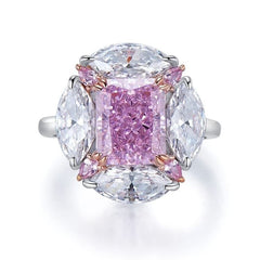 iiAthena 3.5CT Radiant Cut Pink Engagement Ring