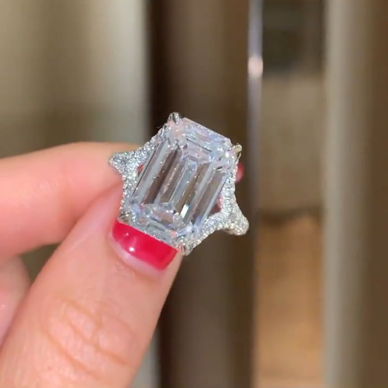 iiAthena Emerald Cut Moissanite Engagement Ring