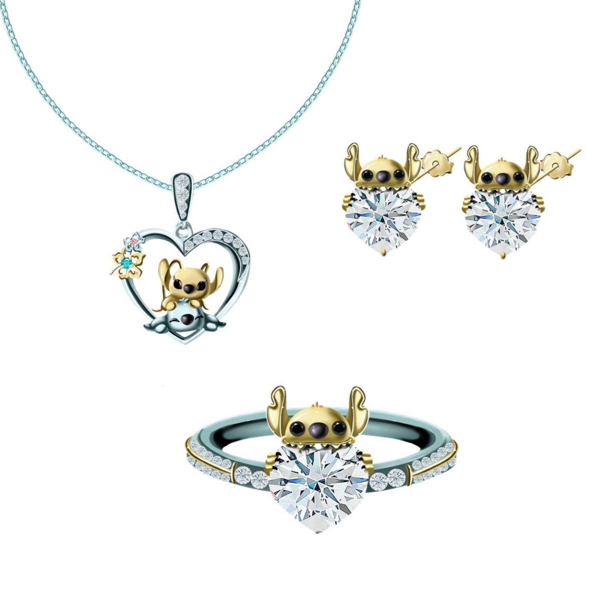 Gold Koala Jewelry Set In Sterling Silver
