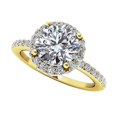 iiAthena Halo Round Cut Moissanite Engagement Ring