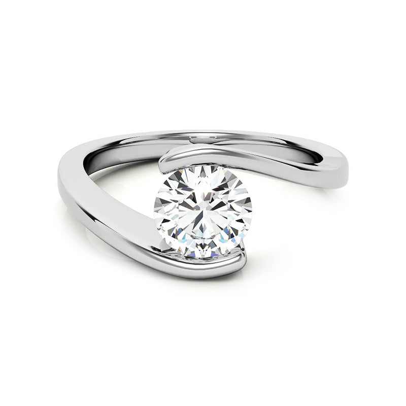 iiAthena Solitaire Bypass Moissanite Engagement Ring