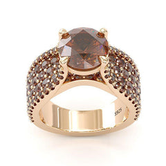 Round Chocolate Gemstone Engagement Ring