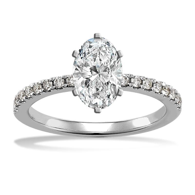 iiAthena Oval Cut Moissanite Pave Engagement Ring