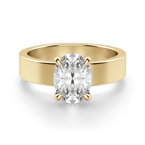 Solitaire Oval Cut Moissanite Engagement Ring