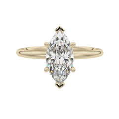 Solitaire Hidden Halo Marquise Cut Moissanite Engagement Ring