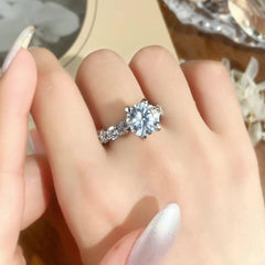 4.0ct U Prong Moissanite Engagement Ring