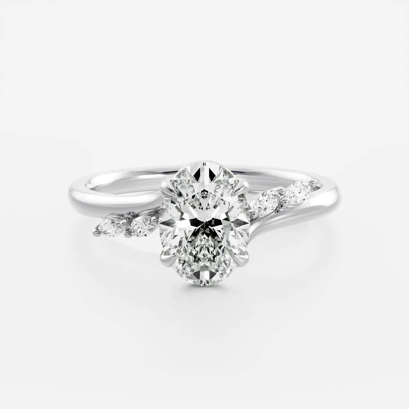 Twisted Oval Moissanite Engagement Ring