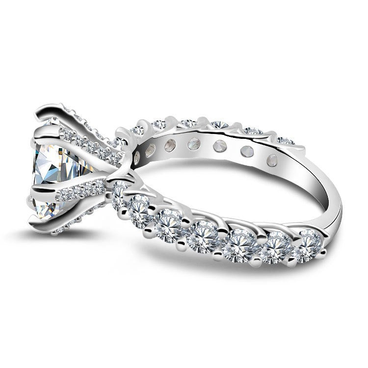 Six Prong Round Moissanite Engagement Ring
