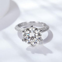 Six Prong Crown Moissanite Engagement Ring
