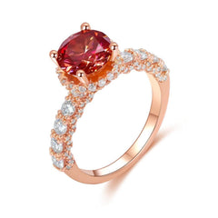 2.0ct Ruby Red Moissanite Engagement Ring