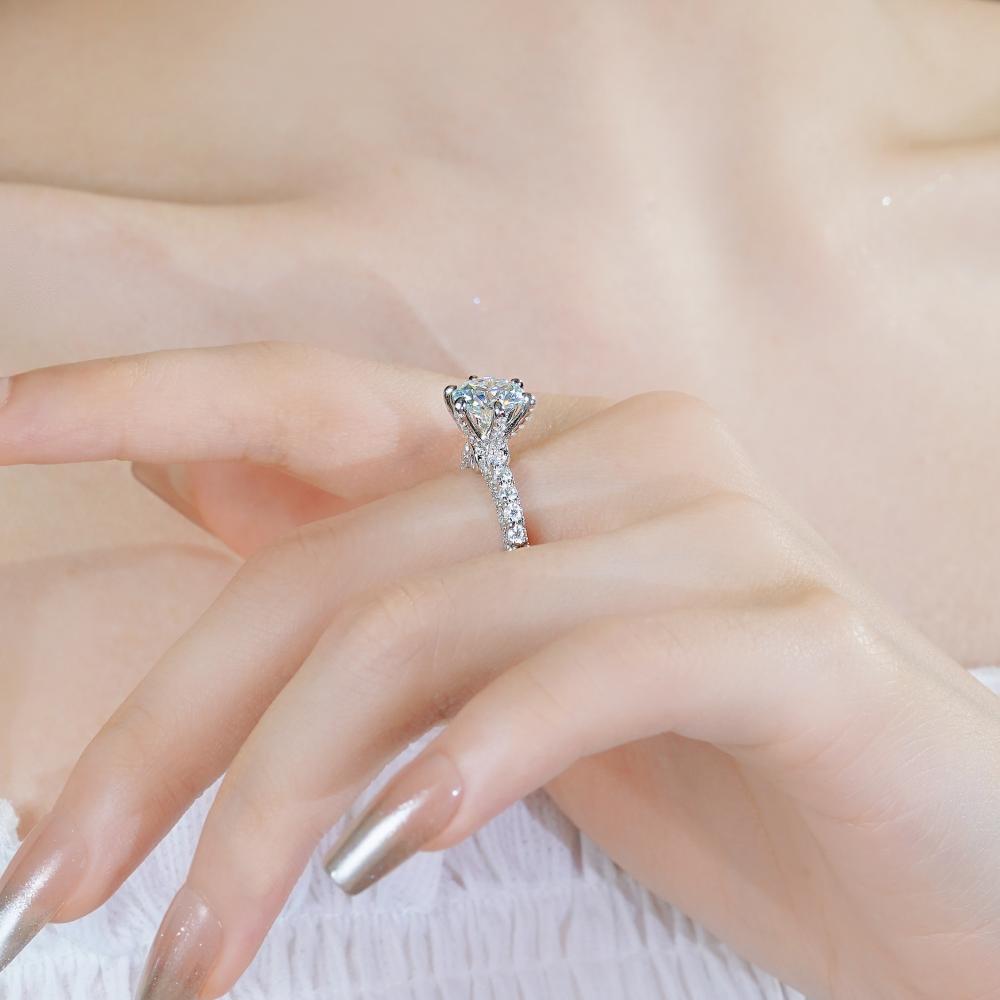 2.0ct Six Prong Moissanite Engagement Ring