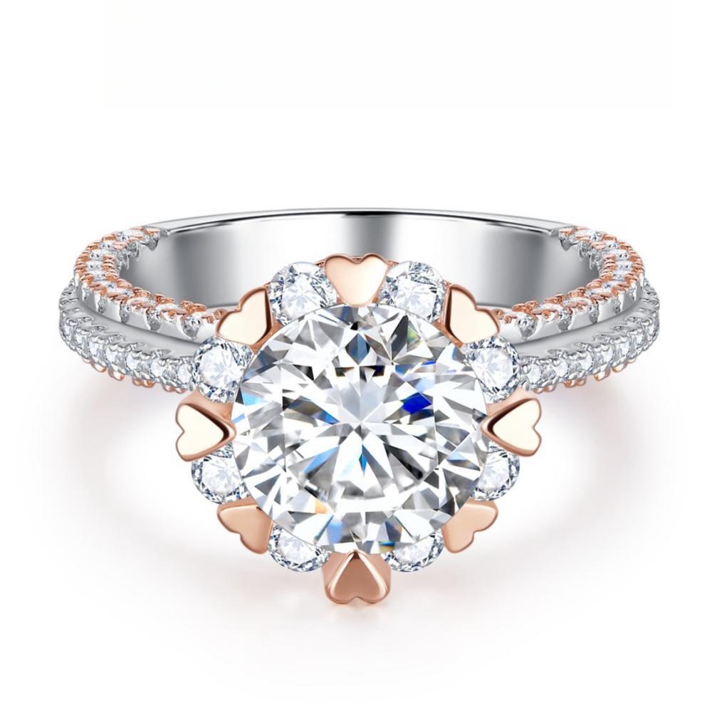 2.0ct Halo Two Tone Moissanite Engagement Ring