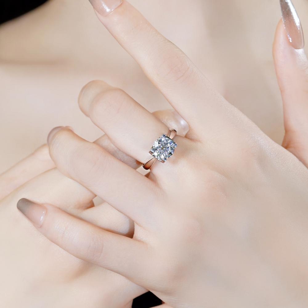 Round Solitaire Moissanite Engagement Ring