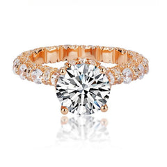 2.0CT Rose Gold Tone Moissanite Engagement Ring