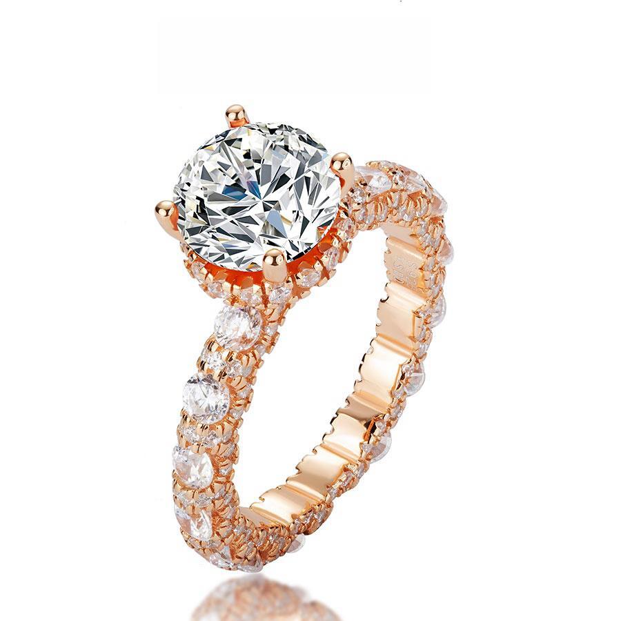 2.0CT Rose Gold Tone Moissanite Engagement Ring