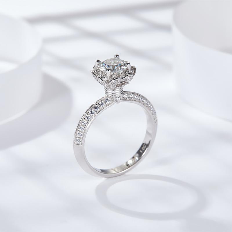 Flower Inspired Moissanite Engagement Ring