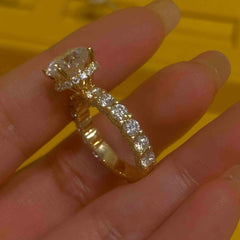 3.0ct Round Moissanite Engagement Ring