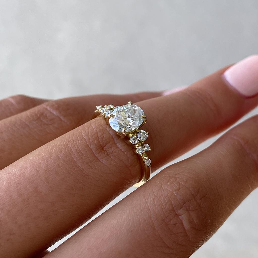 1ct Oval Cut Moissanite Engagement Ring