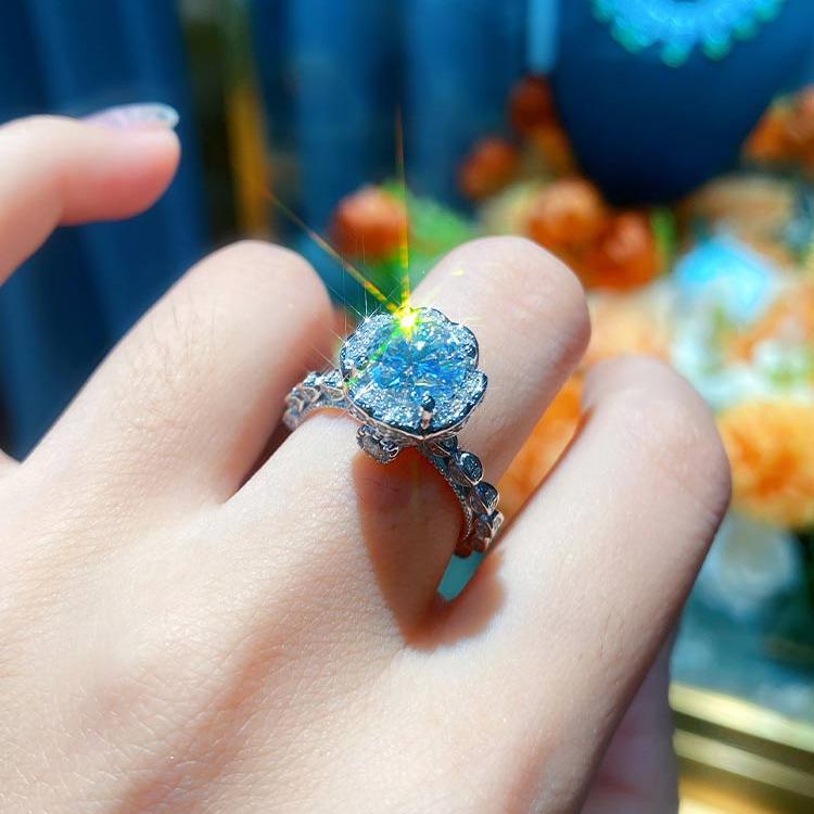 Vintage Flower Inspired Moissanite Engagement Ring