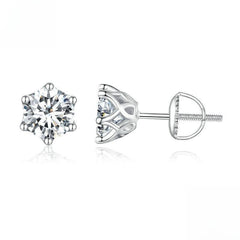 0.5ct/1.0ct 6 Prong Classic Moissanite Stud Earrings