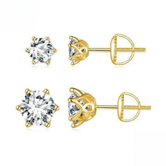 0.5ct/1.0ct 6 Prong Classic Moissanite Stud Earrings