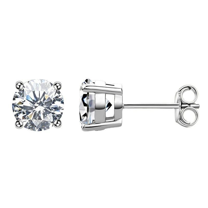0.5ct/ 1.0ct / 2.0ct Classic 4 Claw Moissanite Stud Earrings