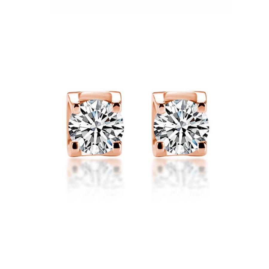 Classic Moissanite Sterling Silver Stud Earrings With Screw Backs