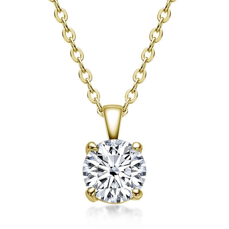 1.0ct 4 Prongs Solitaire Moissanite Necklace