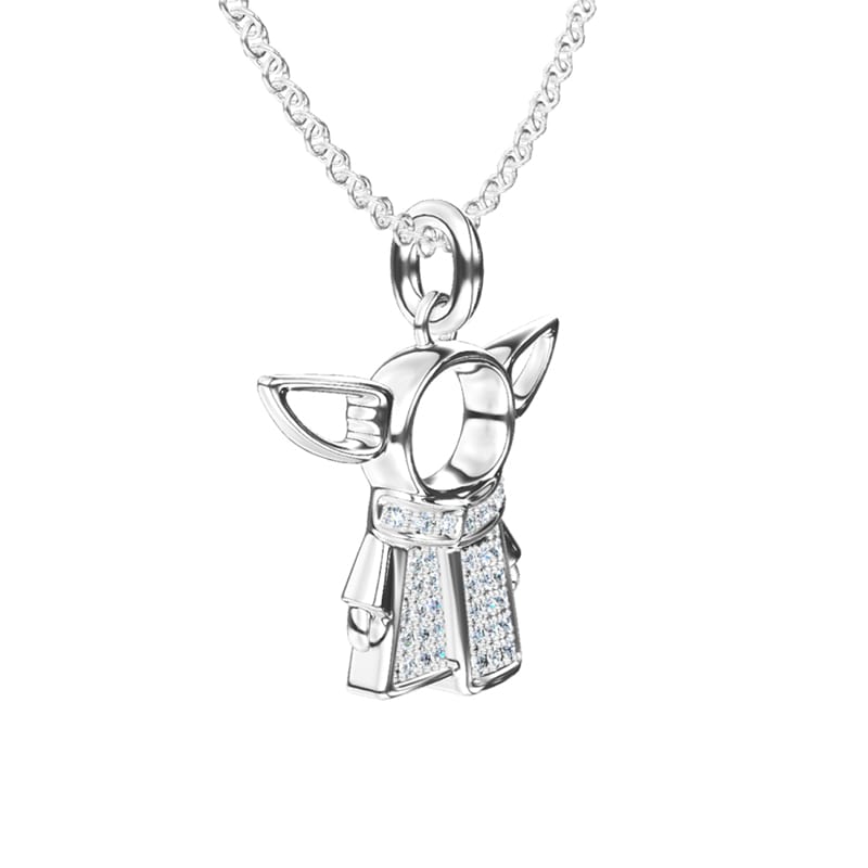 Cartoon Pendant Necklace In Sterling Silver