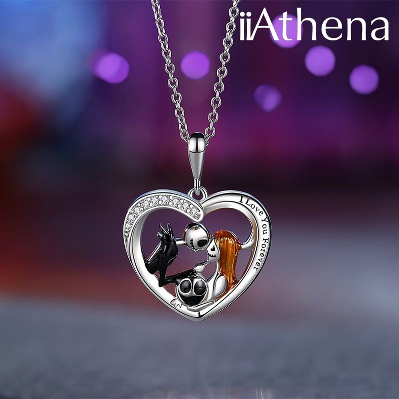iiAthena Skull Family Heart Pendant Necklace