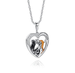 iiAthena Skull Family Heart Pendant Necklace
