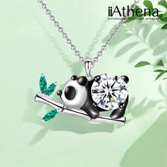 iiAthena "Confess Your love" Moissanite Panda Necklace In Sterling Silver