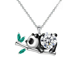 iiAthena "Confess Your love" Moissanite Panda Necklace In Sterling Silver