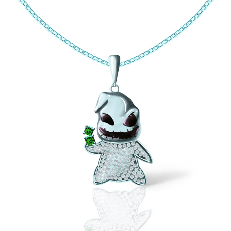 Halloween Monster Necklace In Sterling Silver