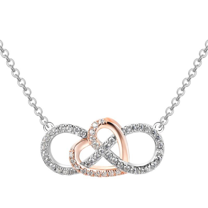 Two Tone Infinite Love Necklace In Sterling Silver