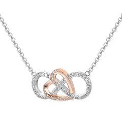 Two Tone Infinite Love Necklace In Sterling Silver
