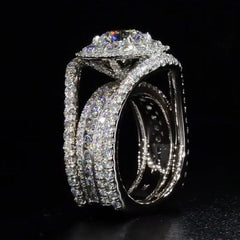 iiAthena Double Halo Moissanite Engagement Ring